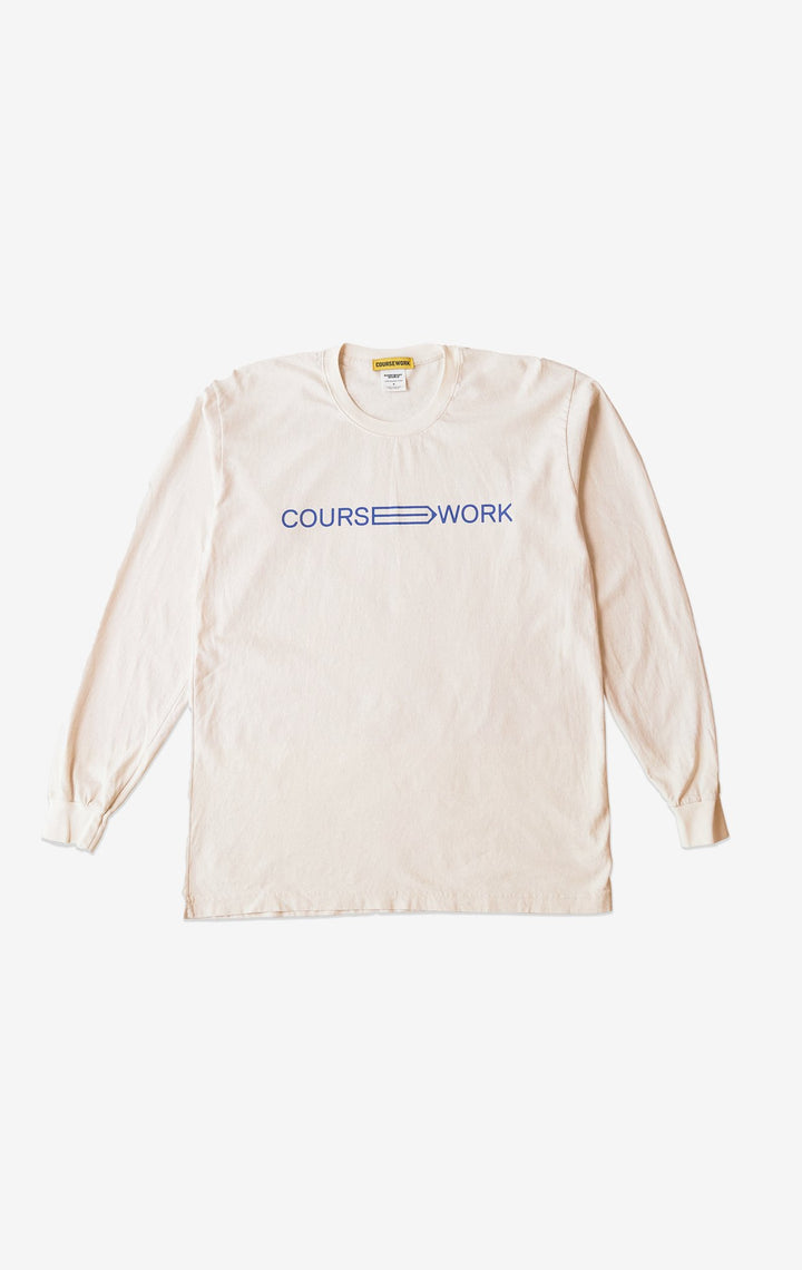 Full Width Text Long Sleeve - Natural - Coursework