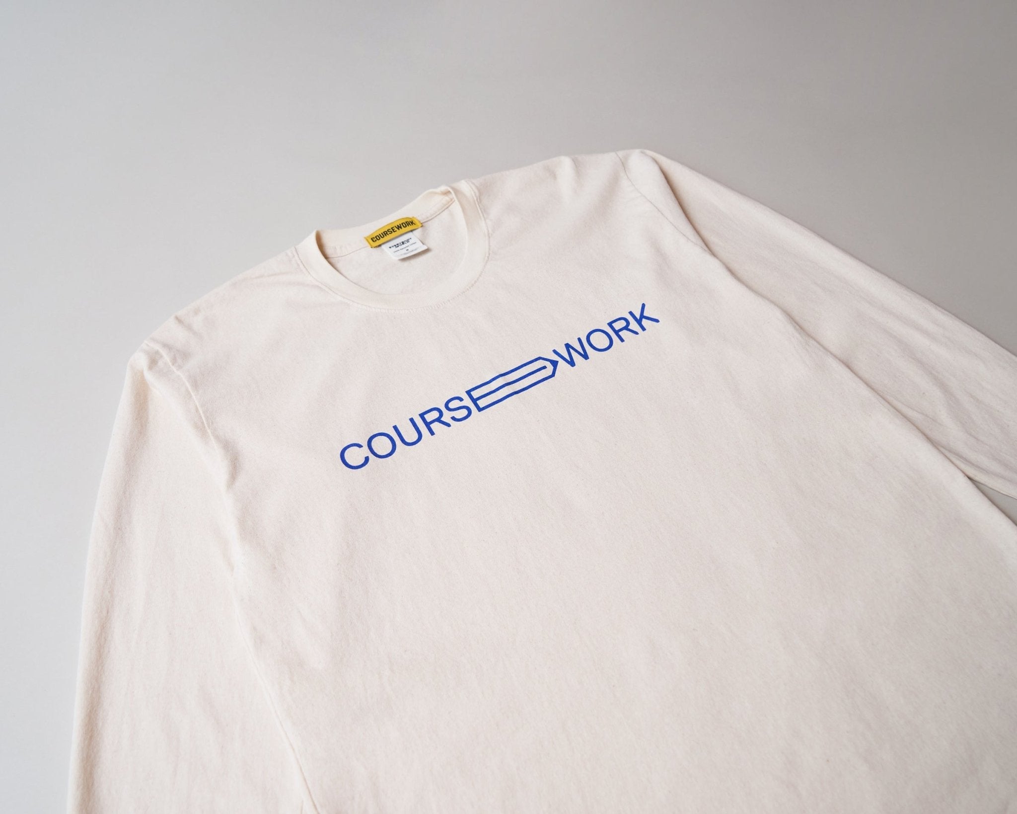 Full Width Text Long Sleeve - Natural - Coursework